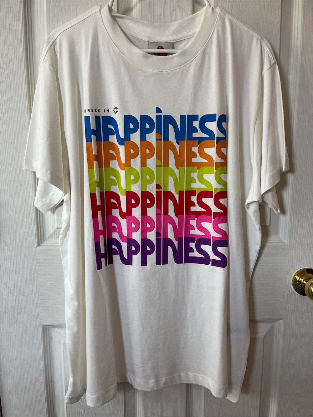 Farm Rio Off-White ‘Happiness' Graphic Tee - Off- White w/ Multi-Color Print